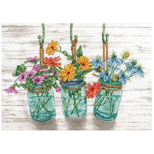 Dimensions Набор для вышивания Flowering Jars (Цветущие банки) 35,5 х 25,4 см (70-35378)