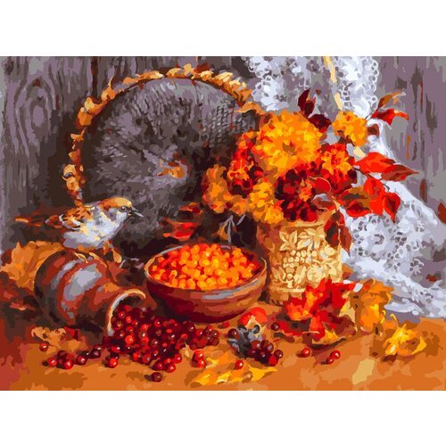 Картина по номерам Белоснежка «Осенние ягоды» (30х40 см, холст на подрамнике)
