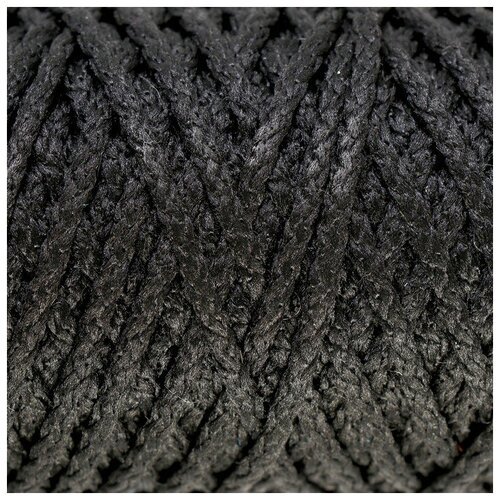 Шнур для вязания 'Классик' без сердечника 100% полиэфир ширина 4мм 100м (черный)