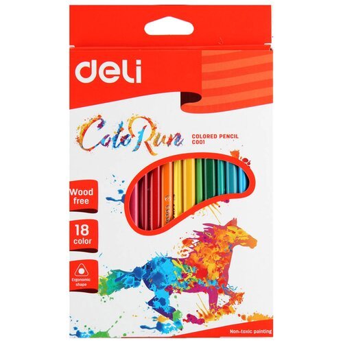 Карандаши цветные Deli ColoRun EC00110, 410862, 18 цветов