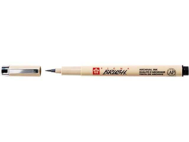 Ручка-кисточка капиллярная Pigma Brush Черный, Sakura