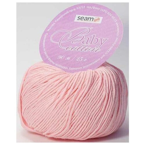 Пряжа Seam Baby Cotton | Пряжа Seam Baby Cotton - 4322 ярко-розовый | 5шт упаковка | Хлопок: 100%
