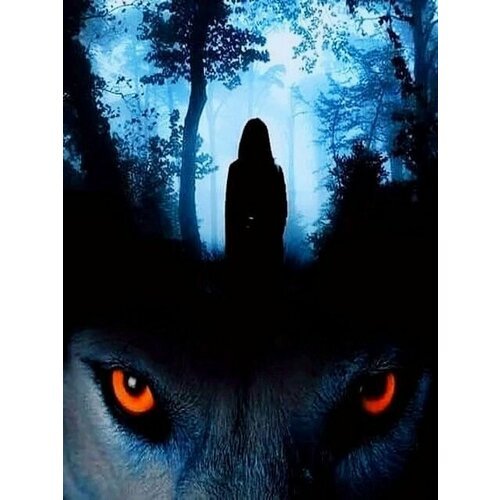 Картина по номерам 'Девушка и волк' холст на подрамнике 40х50 см, GS2154
