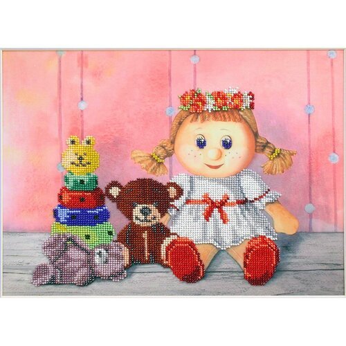 Hobby & Pro Набор для вышивания бисером Игрушки для Алисы 33 х 30 см (БН-3123) разноцветный