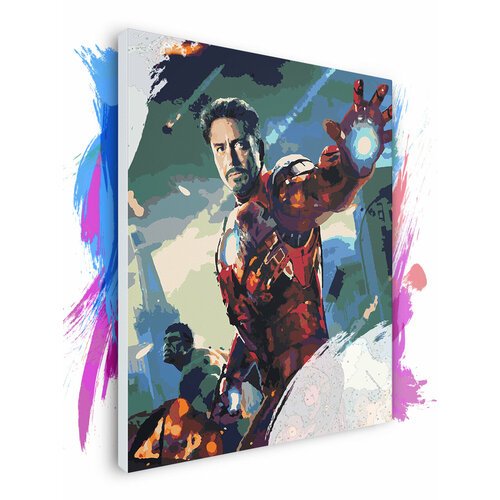 Картина по номерам на холсте Мстители - Железный человек, 100 х 150 см