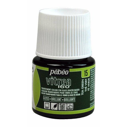 Краска по стеклу горяч. сушки Pebeo Vitrea 160, 15 зеленый чай