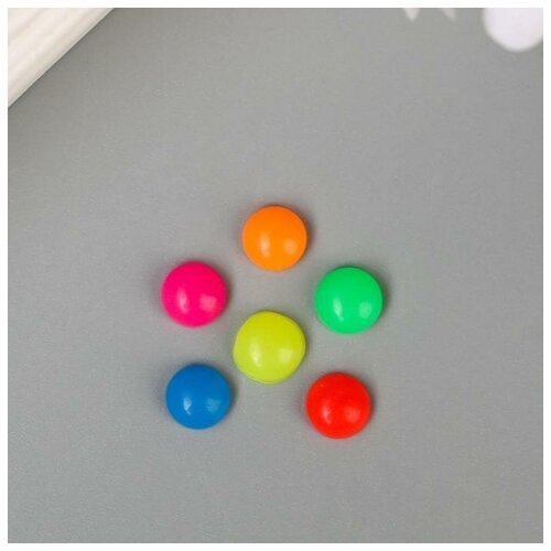 Топсы для творчества пластик 'Разноцветные кружочки' глянец набор 30 шт 0,6х0,6 см