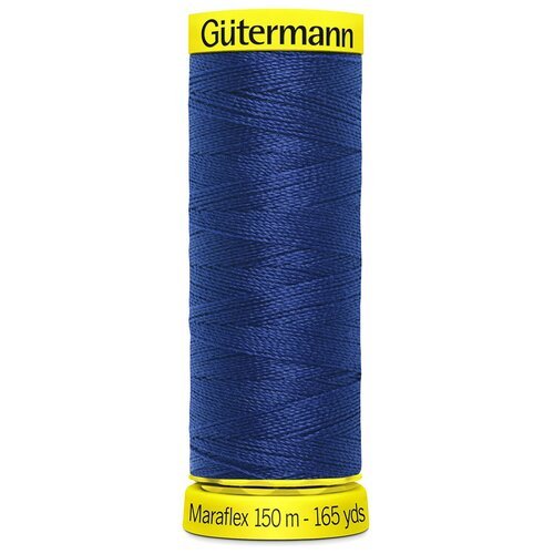 Нитки швейные Gutermann Maraflex 120 для эластичных, трикотажных материалов, 150 м, 100% ПБТ, 5 шт (232 индиго)
