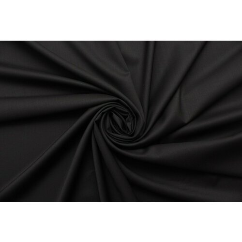 Ткань Австралийская костюмная шерсть стрейч Zegna чёрная, ш152см, 0,5 м