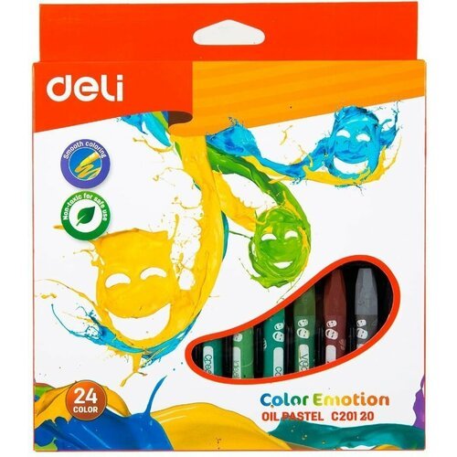 Масляная пастель Deli EC20120 Color Emotion шестигранные 24цв. картон. кор./европод.