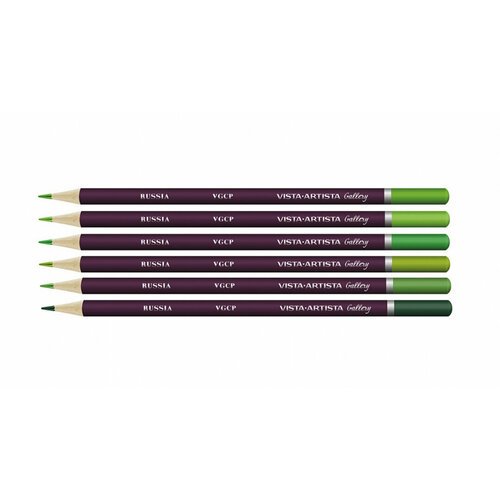 Vista-Artista Набор цветных карандашей Vista Artista 'Gallery' зелёные оттенки, 6шт