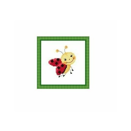 Набор для вышивания Сделано с любовью 'Веселая козявочка' 10x10 см, Пчелы Детские Насекомые