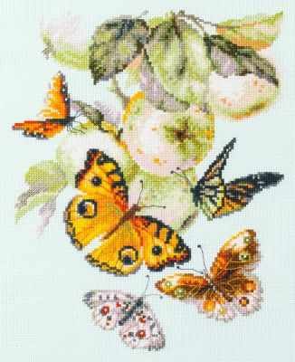 Набор для вышивания Чудесная игла 130-052 Бабочки на яблоке