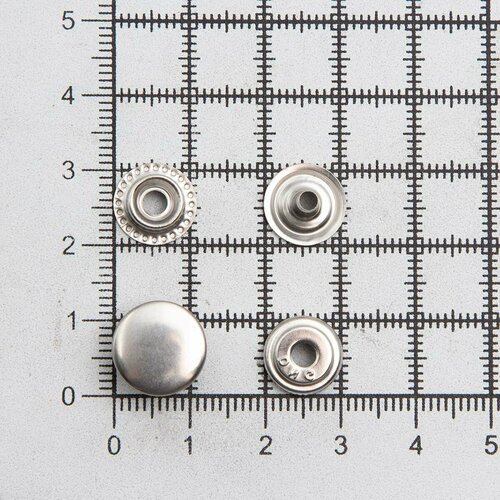 Кнопка №61 мини (O-образная), 12,5 мм, цветной металл (~72 шт) NEW STAR (никель)