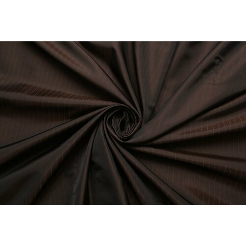 Ткань подкладочная Zegna чёрно-коричневая с чёрной полоской, ш138см, 0,5 м