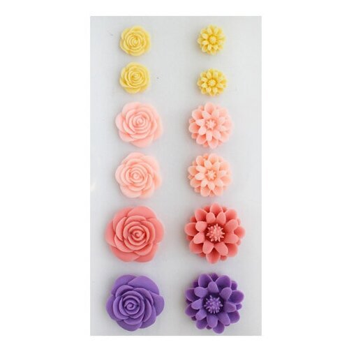Набор объемных, самоклеющихся цветов, 12шт, Astra&Craft (ARS2074)