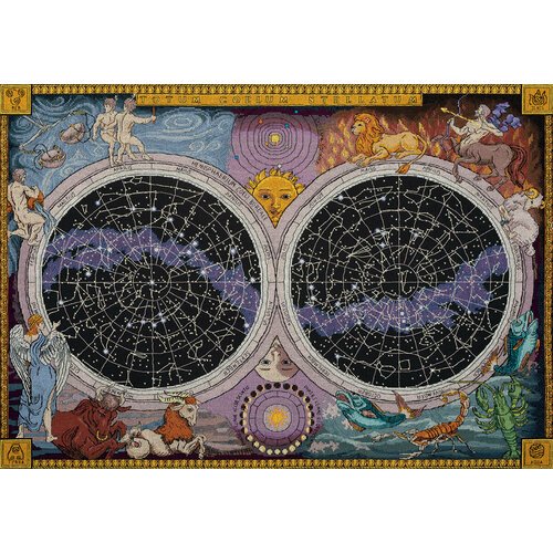 Набор для вышивания PANNA PZ-7275 Карта звездного неба Счетный крест 67х47,5 см.