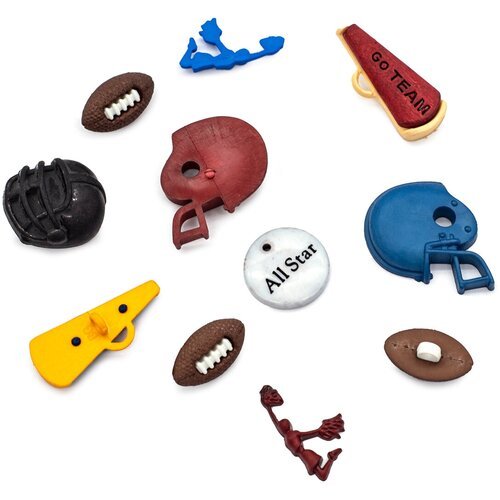 Пуговицы фигурные Buttons Galore & More 'Американский футбол', пластик, 11 шт