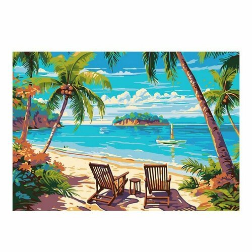 Картина по номерам «На острове», на картоне 20 × 28,5 см (комплект из 4 шт)
