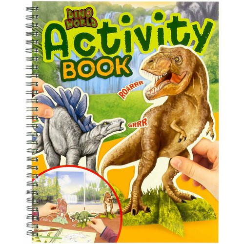 Альбом для игр и раскрашивания Динозавры с картонными фигурками Dino World Activity Book