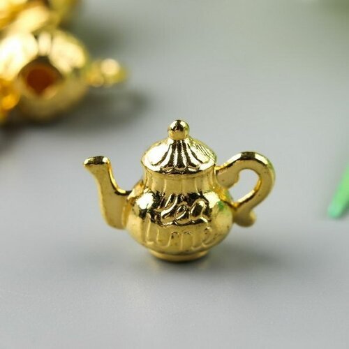 Декоративный элемент 'Чайник', цвет золото, 5 шт.