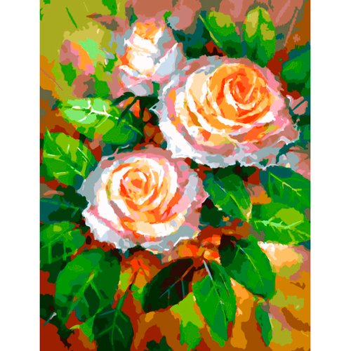 Картина по номерам Белоснежка 'Ноктюрн с розами' / Раскраска / Холст на подрамнике 30х40 см. / Цветы