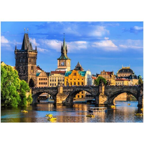 Алмазная мозаика 'Мост в Праге', блестящая (25 цветов)