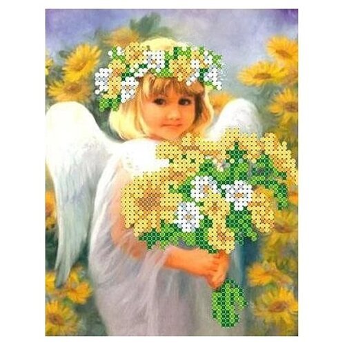 Каролинка Набор для вышивания бисером Солнечный ангел,КБАН 5008, 16.7 х 12.7 см