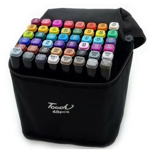 Маркеры для скетчинга ANCLOTH, набор профессиональных двухсторонних маркеров в чехле,48 цветов