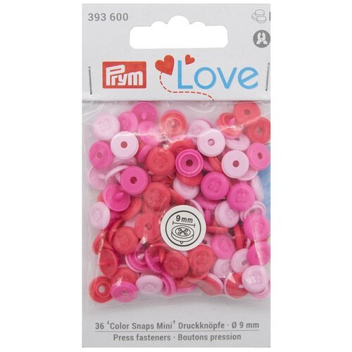Кнопки ColorSnapsMini имитация стежка Prym Love, розовый, 36 шт, Prym