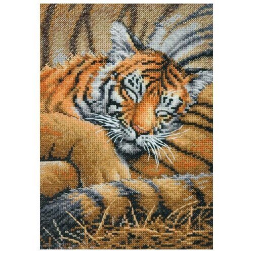 Dimensions Набор для вышивания Спящий тигренок (70-65105), разноцветный, 13 х 11 см