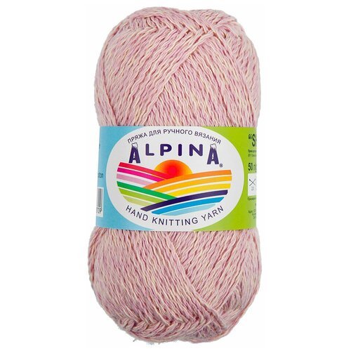 Пряжа Alpina 'SHEBBY' 100% хлопок №06 розовый-кремовый - 10 мотков по 50 г