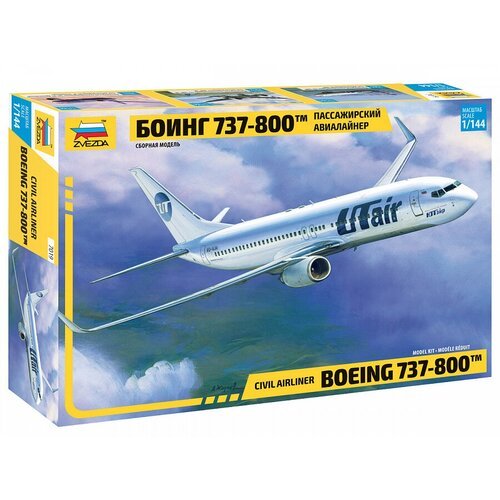 Сборная модель ZVEZDA Пассажирский авиалайнер Боинг 737-800, 7019 1:144