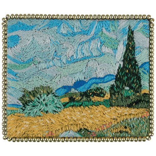 Набор для вышивания 'PANNA' 'Живая картина' MET-JK-2266 'Брошь. Пшеничное поле с кипарисами'