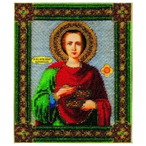 Crystal Art Набор для вышивания бисером Икона великомученика и целителя Пантелеймона (Б-1021), 1 шт., 21 х 17.5 см