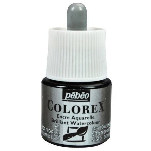 Pebeo Акварельные чернила Colorex, 45 мл, 61 черный хроматический