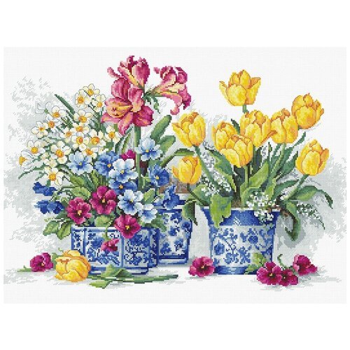 Luca-S Набор для вышивания Весенний сад (B2385), разноцветный, 38 х 26 см