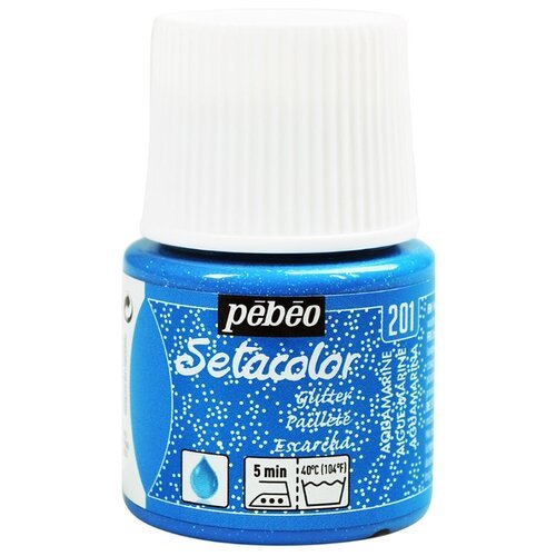 Краска для светлых тканей Pebeo с микро-глиттером, Setacolor, 45 мл, цвет аквамарин